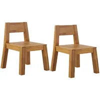 Beliani Gartenstuhl Heller Holzfarbton 61x59x81