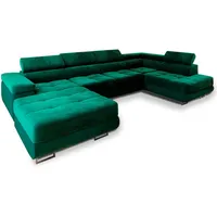 Masseno Wohnlandschaft mit Schlaffunktion Casone , grün , Maße