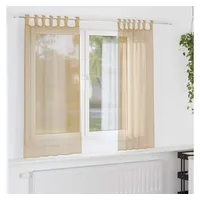 VidaXL Voile Vorhänge mit Stangentaschen 2 Stk. Sandfarbe Vidaxl
