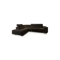 Masseno Eckcouch Polyester 2-Sitzer Braun