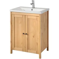 WELLTIME Waschtisch Sylt, Aus massiver Kiefer braun 60 cm
