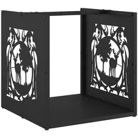 VidaXL Brennholzregal Schwarz 40x40x40 cm Kaltgewalzter Stahl