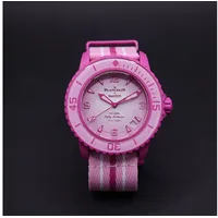 Swatch Automatikuhr Blaincpain x Swatch Fifty Fathoms Pink Ocean