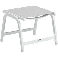 Kettler BASIC PLUS Hocker, weiß matt/hellgrau, Alu/Outdoorgewebe, robust, pflegeleicht,