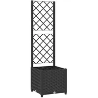 VidaXL Pflanzkübel mit Spalier Schwarz 40x40x136 cm PP