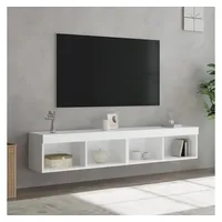 VidaXL TV-Schränke mit LED-Leuchten 2 Stk. Weiß 80x30x30 cm