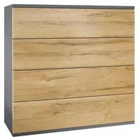 Vladon Kommode Pavos V3 (Sideboard hängend, mit 4 Schubladen),