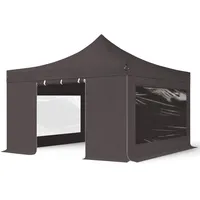 TOOLPORT 4x4m - mit 4 Seitenteilen (Panoramafenster) premium Dach