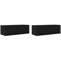 VidaXL TV-Schränke 2 Stk. Schwarz Eichen-Optik 80x31x25,5 cm