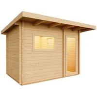 InfraWorld Gartensauna Terra 3A - 70 mm mit Saunafenster