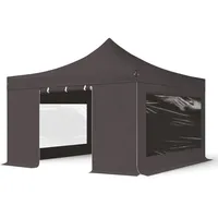 TOOLPORT 4x4m Aluminium Faltpavillon ALU Pavillon Partyzelt grau