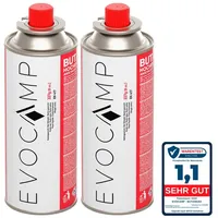 Evocamp 2 Stück Gaskartuschen 227g für Campingkocher, Gasheizung, Unkrautbrenner,