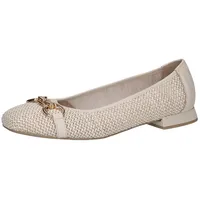 CAPRICE Damen Ballerinas Bast Elegant, Weiß (Offwhite Comb), 38