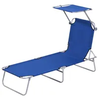 Outsunny Sonnenliege - 187Lx58Wx36Hcm - Blau