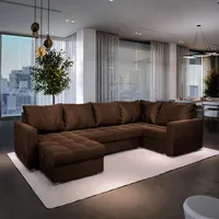 Masseno Ecksofa LORIVO mit Schlaffunktion U-Form, Sofa mit Bettkasten,