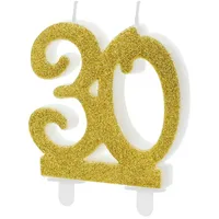 OEM Geburtstagskerze 10 cm gold