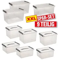 BRB-Lagertechnik BRB 9-teiliges Aufbewahrungsboxen-Set mit Clipdeckel, 3 x 15
