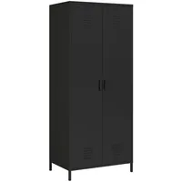 [en.casa] Kleiderschrank Seinäjoki 180x76x50 cm Schwarz