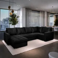Masseno Ecksofa LORIVO R-S mit Schlaffunktion U-Form, Sofa mit