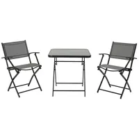 Outsunny Balkonset Balkonmöbel 1 Tisch+2 Stühle Gartenmöbel Set Sitzgarnitur