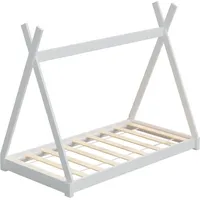 Hago HAGO24 Kinderbett 140x70cm Weiß Tipibett Holz Kiefer Bettgestell
