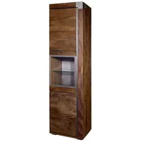 MASSIVMOEBEL24.DE Vitrine Mango 55x45x204 braun lackiert Amsterdam #20 -