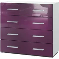 Vladon Kommode, Brombeere, Holzwerkstoff, 76x72x35 cm, Wohnzimmer, Kommoden &