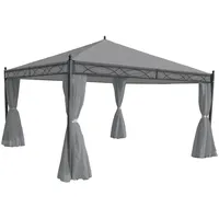 MCW Pergola Calpe, Garten Pavillon, stabiles 7cm-Gestell mit Seitenwand