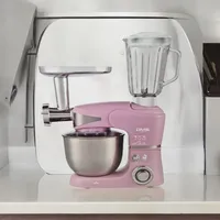 DMS KMFB-1700P 3 in 1 Küchenmaschine,Rosa,5Liter,1700W,Rühren,Knethen,Fleschwolf