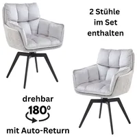 Stolkom Armlehnstuhl Alani Polyester schwarz 2er Set