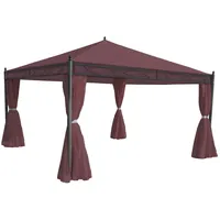 MCW Pergola Calpe, Garten Pavillon, stabiles 7cm-Gestell mit Seitenwand