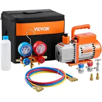 Vevor 3,5 CFM AC-Vakuumpumpe & Manometer-Set, einstufige Drehschieber-HVAC-Luftvakuumpumpe, A/C-Kältemittelverteiler-Manometer-Kit,