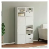 VidaXL Beistellschränke 4 Stk. ODDA Weiß 40x24x79 cm Massivholz