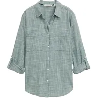 Tom Tailor With Slub Structure 1035247 Bluse Explorer Green