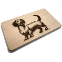 EXODA Dackel Frühstücksbrettchen aus Buchenholz 22 x 12 x