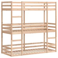 VidaXL Dreifach-Etagenbett 75x190 cm Massivholz Kiefer