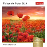 Harenberg Farben der Natur Postkartenkalender 2026 - Wochenkalender mit
