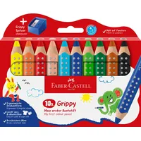 Faber-Castell 110636 Buntstift Grippy, 10er Set mit Spitzer