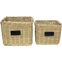 Frank Flechtwaren Pflanzkorb Weiden-Chic 2er Set Box Aufbewahrungskorb Schale