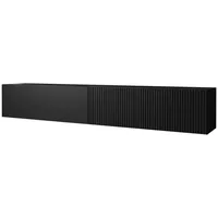 Mirjan24 Tv-Lowboard, Schwarz, Holzwerkstoff, Rechteckig,Rechteckig, 200x31x30 cm, Wohnzimmer, Wohnwände,