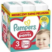 Pampers Pants Windelstangen Größe 3 (6-11kg), 204 Stück, Windeln