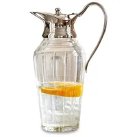 Loberon Krug Braux, mundgeblasen, Rillenschliff, geschwungener Griff, praktischer Deckel,