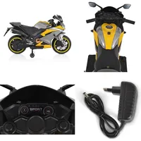 Moni Kinder Elektromotorrad Motocross MP3-Funktion Bluetooth Stützräder Lichter grau