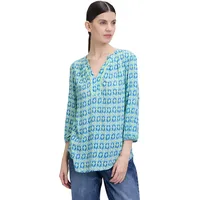 Cartoon Casual-Bluse mit Muster Green/Blue,40 | 40