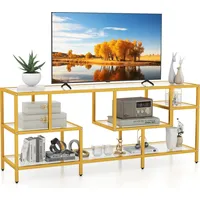 Costway TV-Schrank Fernsehtisch Gold 147 x 40 x 62