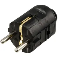 Sygonix SY-6629382 Schutzkontaktstecker Polypropolene (PP) 250 V/AC Schwarz