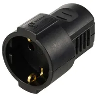Sygonix SY-6629384 Schutzkontaktkupplung Polypropolene (PP) 250 V/AC Schwarz