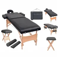 VidaXL Massageliege 2-Zonen mit Hocker Klappbar 10 cm Sitz