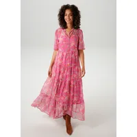 Aniston CASUAL Sommerkleid mit fantasievollem Blumen- und Paisley-Druck gelb|orange|rosa|rot