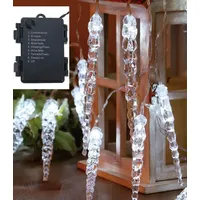 Spetebo LED Eiszapfen Lichterkette mit Batterie - Timer /